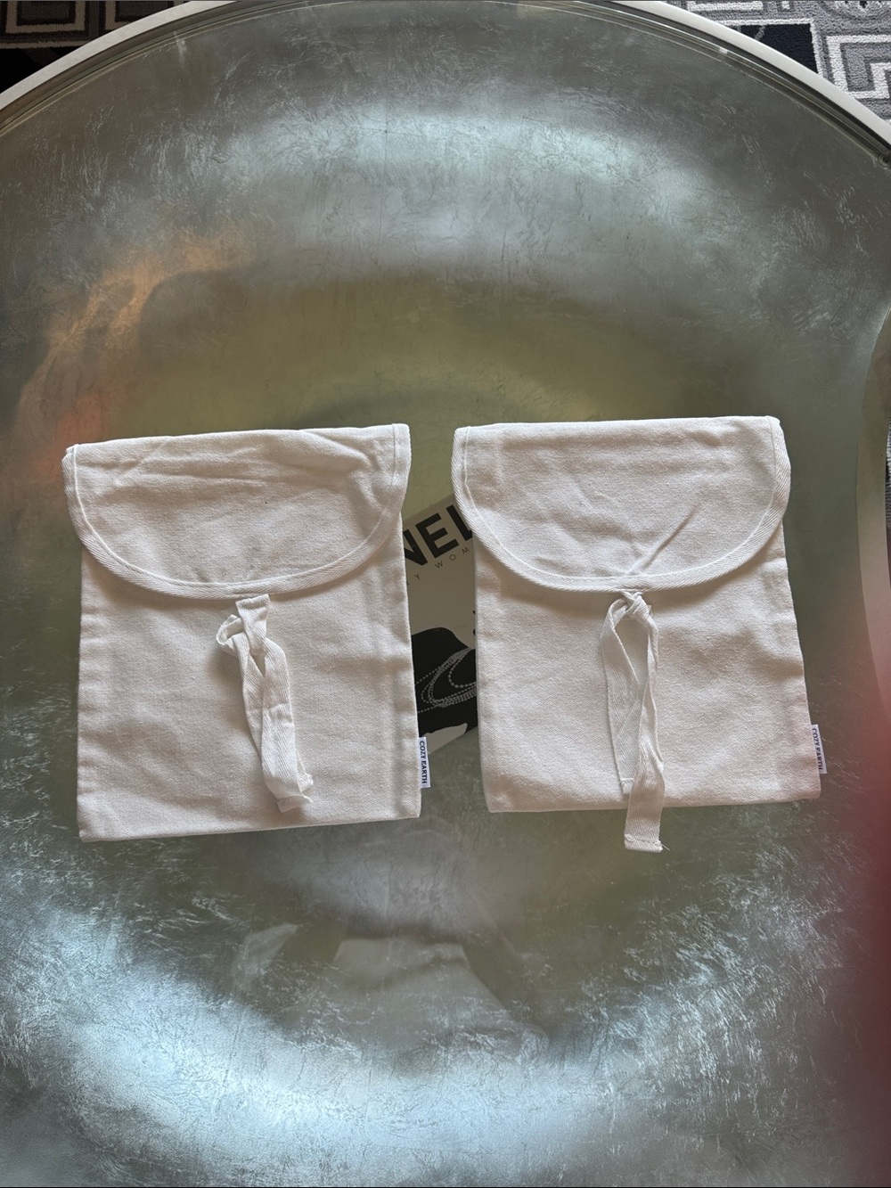 White Cotton Pillow Protectors with Tie Closure - Set of 2